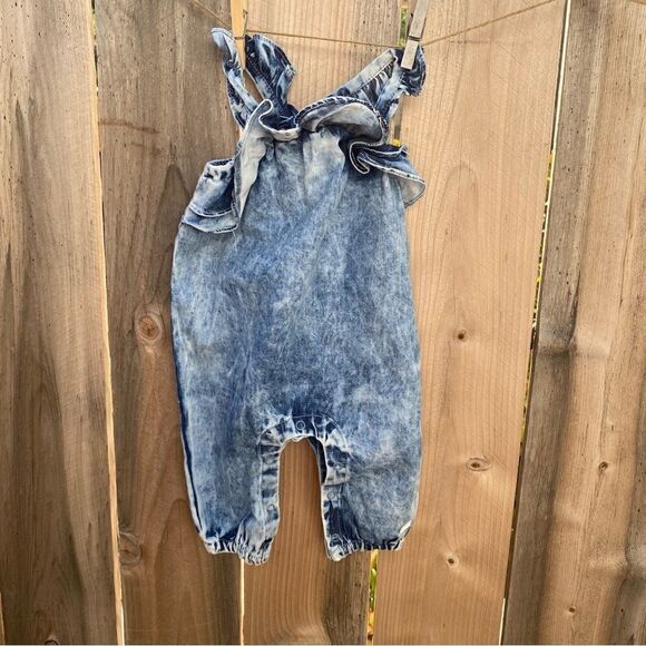7 For All Mankind Acid Wash chambray Romper 3-6 months NWT - Picture 13 of 14